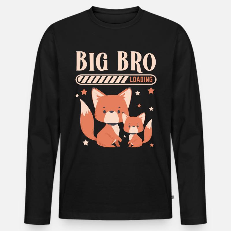 Großer Bruder Loading Big Bro - Männer Premium Bio Langarmshirt - Schwarz