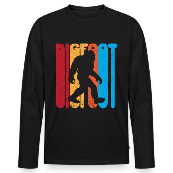 Bigfoot Sasquatch Yeti - Men's Premium Organic Long Sleeve Shirt - black - Front - Nico (187cm)