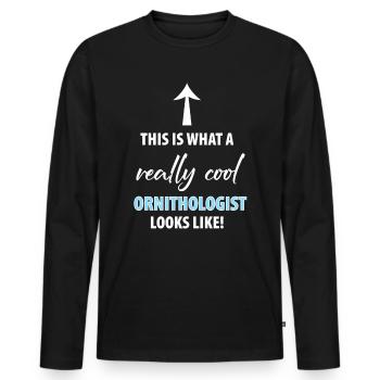 Bird Watching Birds Watching Birding Bird - Men's Premium Organic Long Sleeve Shirt - black - Front - Nico (187cm)