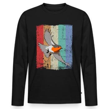 Observation des oiseaux Oiseaux Observation des oiseaux Oiseaux - T-shirt manches longues Premium bio Homme - noir - Devant - Nico (187cm)