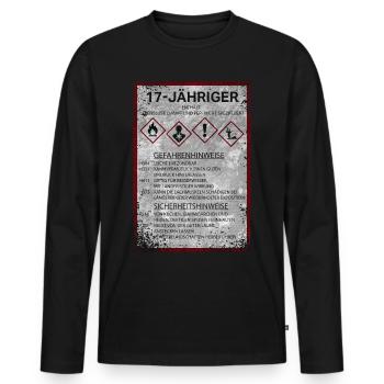 17 Geburtstag 2004 Junge Geschenk Lustige Sprüche - Männer Premium Bio Langarmshirt - Schwarz - Vorne - Nico (187cm)