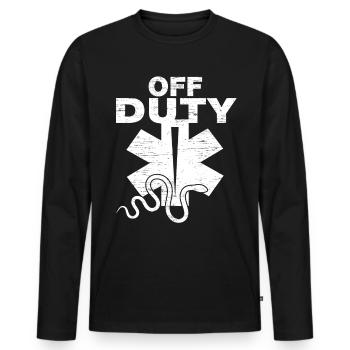 Off Duty Sanitäter Rettungsdienst - Männer Premium Bio Langarmshirt - Schwarz - Vorne - Nico (187cm)