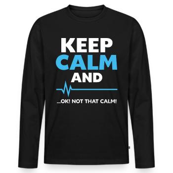 Drôle de service de secours disant ambulancier paramédical - T-shirt manches longues Premium bio Homme - noir - Devant - Nico (187cm)
