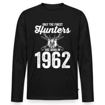 Seuls les meilleurs chasseurs sont nés en 1962 - Jäger - T-shirt manches longues Premium bio Homme - noir - Devant - Nico (187cm)