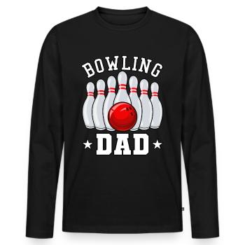 Bowling Dad Bowlingkugel Bowlingspieler bowlen - Männer Premium Bio Langarmshirt - Schwarz - Vorne - Nico (187cm)