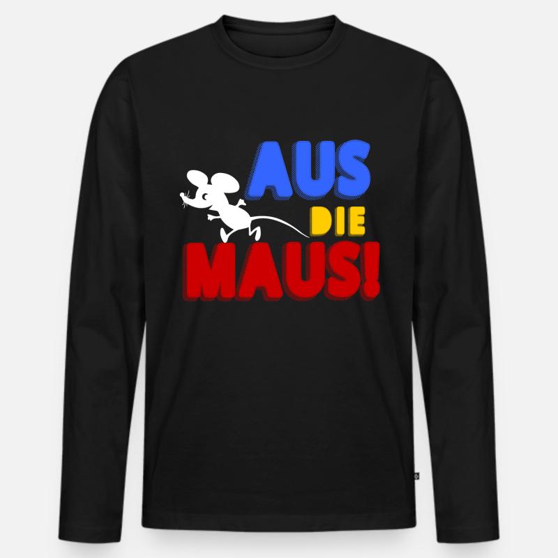 Aud die Maus!! - Männer Premium Bio Langarmshirt - Schwarz