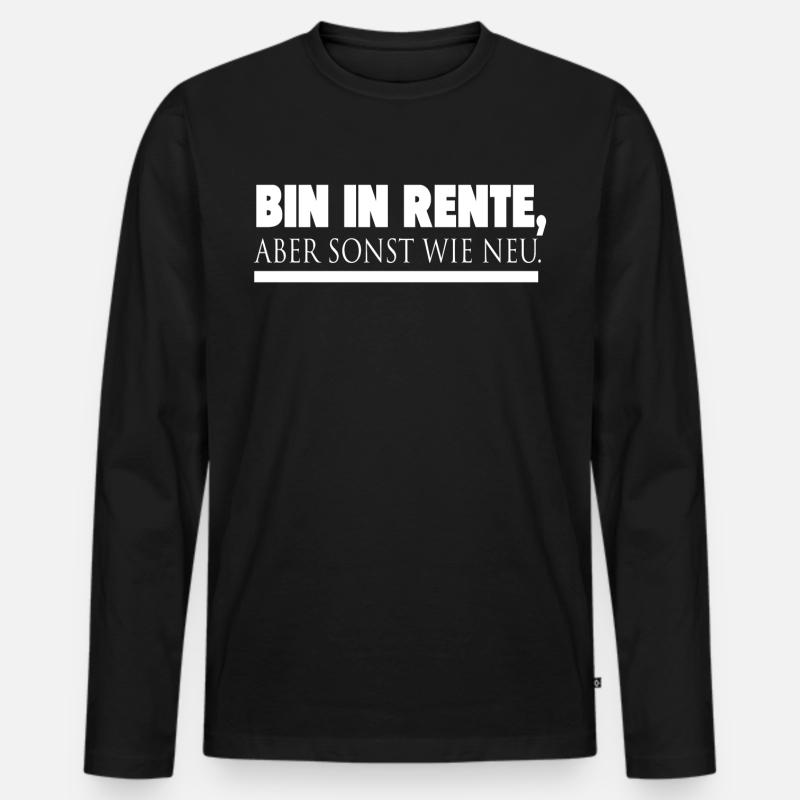 ich bin in Rente - Männer Premium Bio Langarmshirt - Schwarz