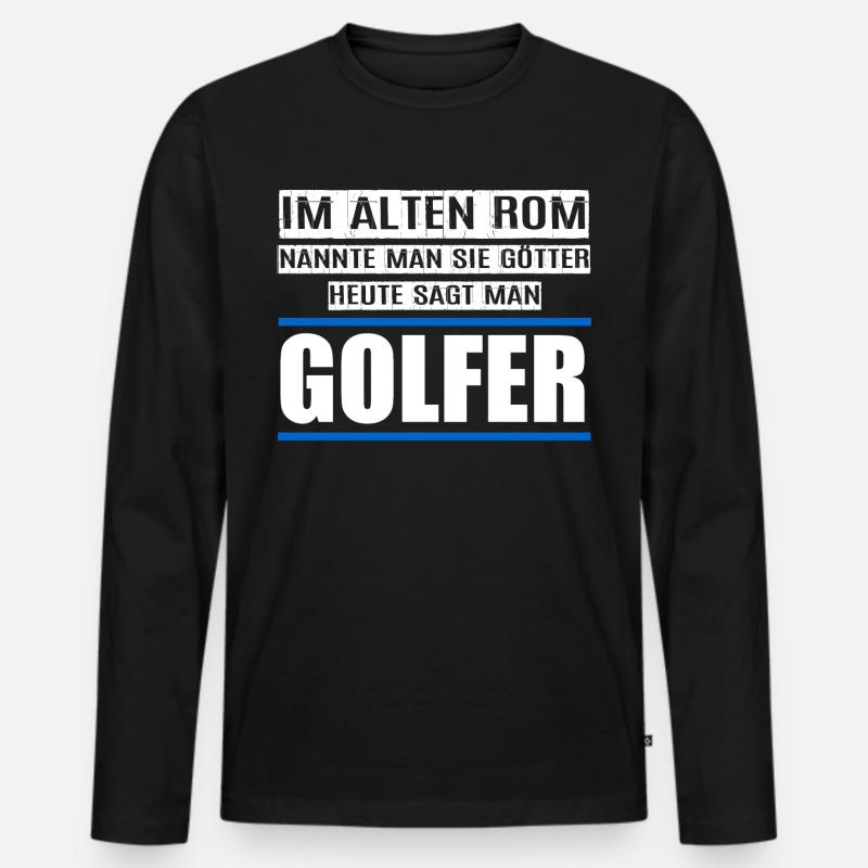 GOLFER - Männer Premium Bio Langarmshirt - Schwarz