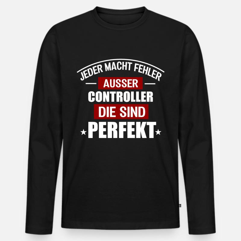 CONTROLLER - Männer Premium Bio Langarmshirt - Schwarz