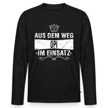 OPI - Männer Premium Bio Langarmshirt - Schwarz - Vorne - Nico (187cm)