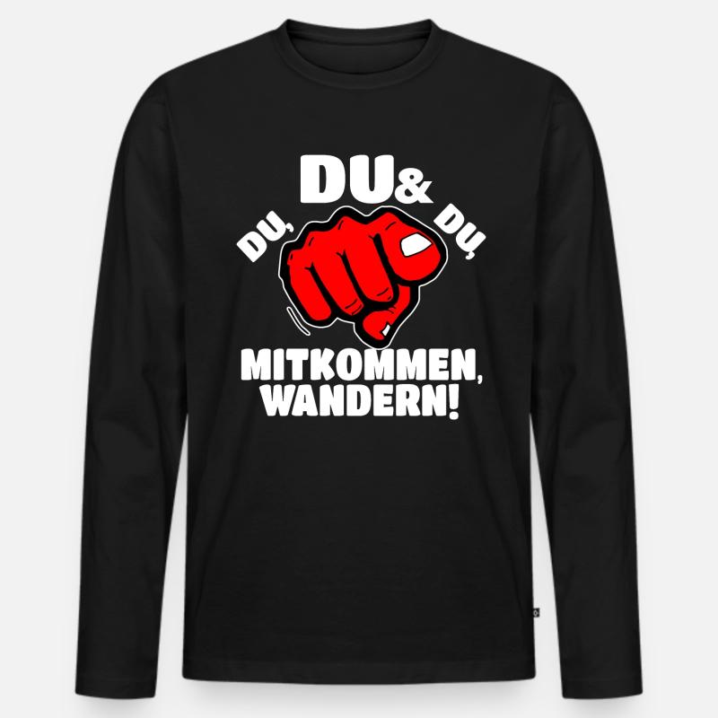 wanderern - Männer Premium Bio Langarmshirt - Schwarz