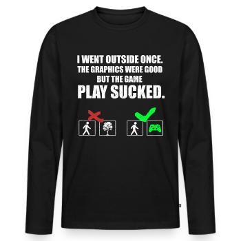 THE GAME PLAY SUCKED - Men's Premium Organic Long Sleeve Shirt - black - Front - Nico (187cm)