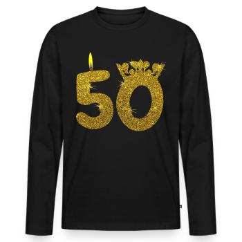 Cadeau d'anniversaire 50 ans 50 ans - T-shirt manches longues Premium bio Homme - noir - Devant - Nico (187cm)