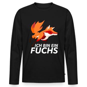 Ich bin ein Fuchs Füchse Lustig Geschenk - Männer Premium Bio Langarmshirt - Schwarz - Vorne - Nico (187cm)