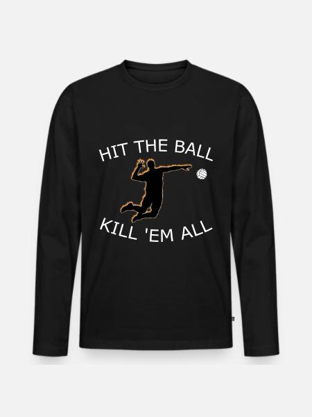 Volleyball Schmetterball Geschenk - Männer Premium Bio Langarmshirt - Schwarz