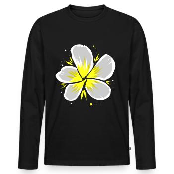 Fleur du temple - T-shirt manches longues Premium bio Homme - noir - Devant - Nico (187cm)