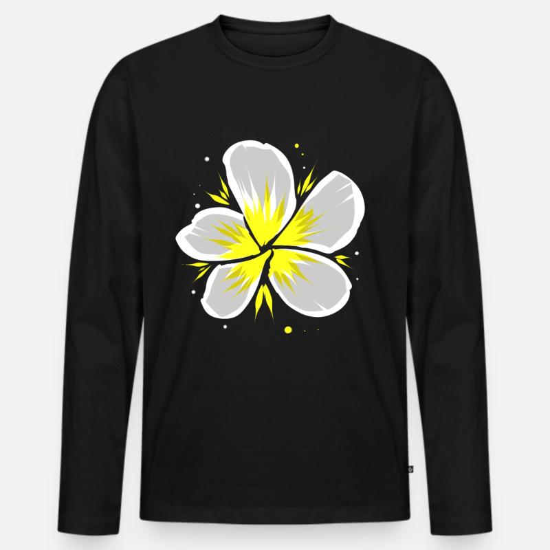 Tempelblume - Männer Premium Bio Langarmshirt - Schwarz
