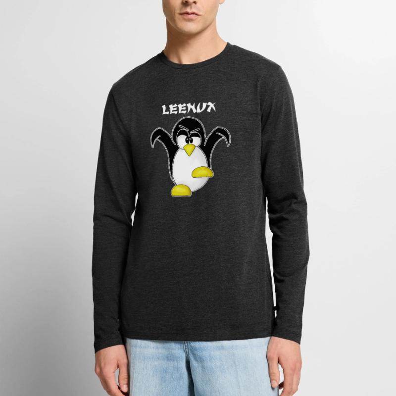 Linux Computer Nerd Geek Informatik Admin Geschenk Männer Premium Bio Langarmshirt