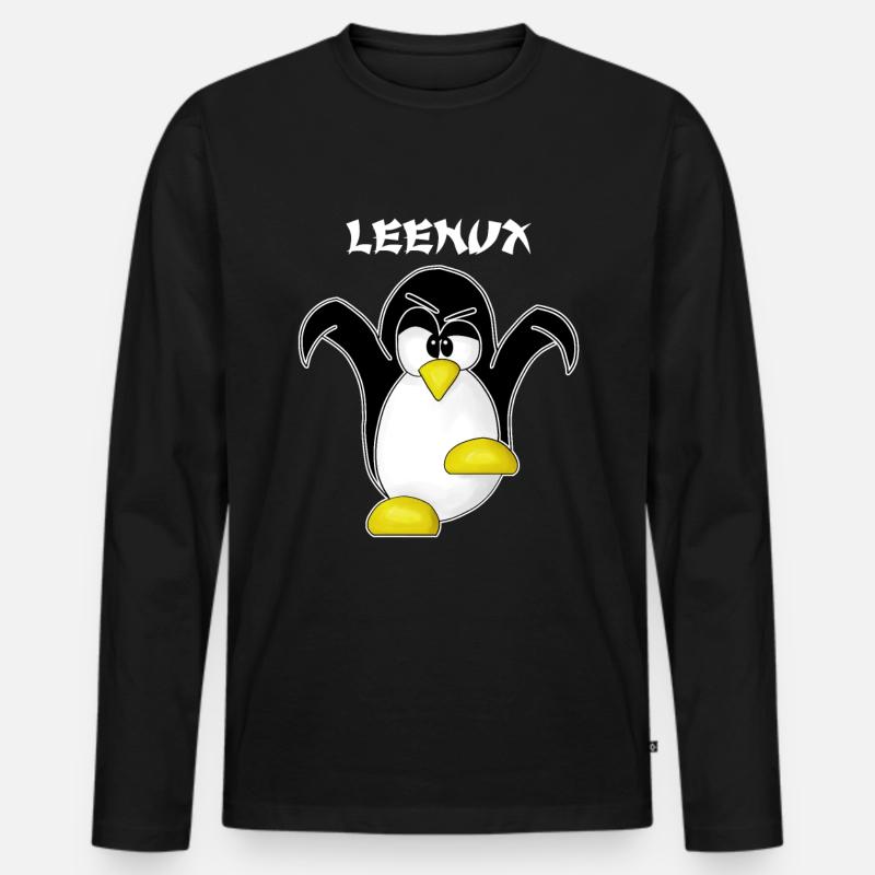 Linux Computer Nerd Geek Computer Science Admin Gift - Men's Premium Organic Long Sleeve Shirt - black