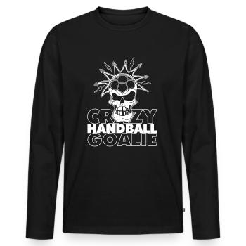 Handball Torwart Sporthalle Mannschaft Geschenk - Männer Premium Bio Langarmshirt - Schwarz - Vorne - Nico (187cm)