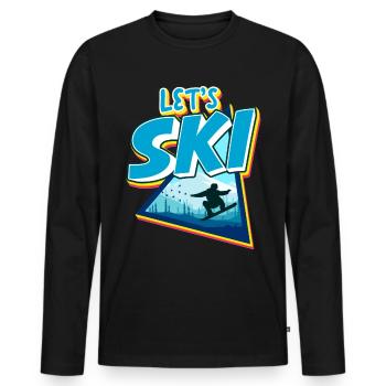 Vintage Slalom Ski 80s 90s - Men's Premium Organic Long Sleeve Shirt - black - Front - Nico (187cm)
