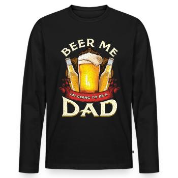 Bier, ich werde Vater - Männer Premium Bio Langarmshirt - Schwarz - Vorne - Nico (187cm)