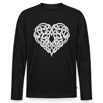 Celtic Heart - Men's Premium Organic Long Sleeve Shirt - black - Front - Nico (187cm)