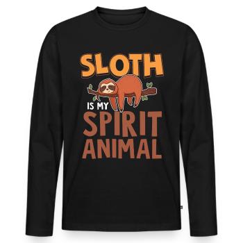 Le paresseux est mon animal spirituel - T-shirt manches longues Premium bio Homme - noir - Devant - Nico (187cm)
