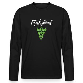 Pfalzkind - T-Shirt Geschenk für die Pfalz - Männer Premium Bio Langarmshirt - Schwarz - Vorne - Nico (187cm)