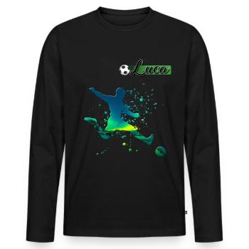 Sports - Men's Premium Organic Long Sleeve Shirt - black - Front - Nico (187cm)