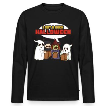 J'ai un rocher Halloween - T-shirt manches longues Premium bio Homme - noir - Devant - Nico (187cm)