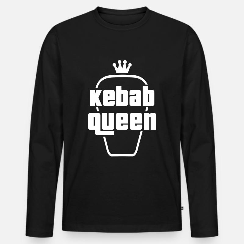 Kebab Queen - Männer Premium Bio Langarmshirt - Schwarz