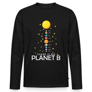 There is no Planet B Protection de l’environnement et de la protection du climat - T-shirt manches longues Premium bio Homme - noir - Devant - Nico (187cm)