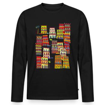 Havana, Cuba - Men's Premium Organic Long Sleeve Shirt - black - Front - Nico (187cm)