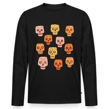 Sugar Skulls - Men's Premium Organic Long Sleeve Shirt - black - Front - Nico (187cm)