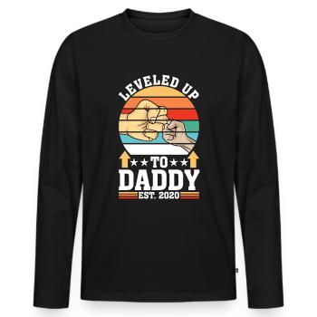 Passé au niveau de Daddy 2020 Dad Dad Gift Gamer - T-shirt manches longues Premium bio Homme - noir - Devant - Nico (187cm)