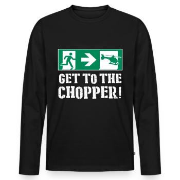 Get To The Chopper! - Männer Premium Bio Langarmshirt - Schwarz - Vorne - Nico (187cm)