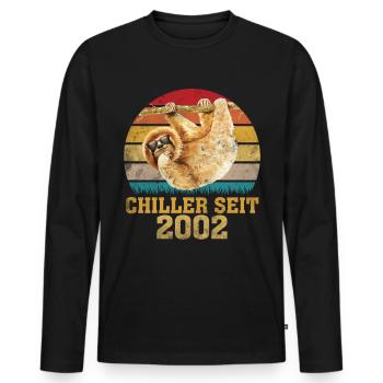 18. Geburtstag 2002 Lustig Faultier Sloth Geschenk - Männer Premium Bio Langarmshirt - Schwarz - Vorne - Nico (187cm)