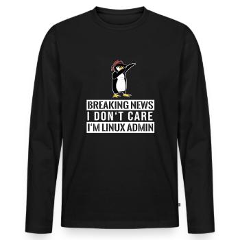 IT nerd Linux Linux penguin geek software engineer - Men's Premium Organic Long Sleeve Shirt - black - Front - Nico (187cm)