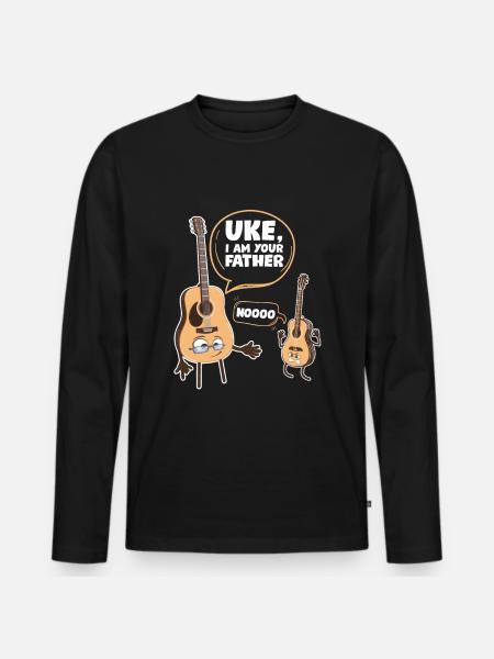 Uke I Am Your Father Geschenk Gitarrist - Männer Premium Bio Langarmshirt - Schwarz