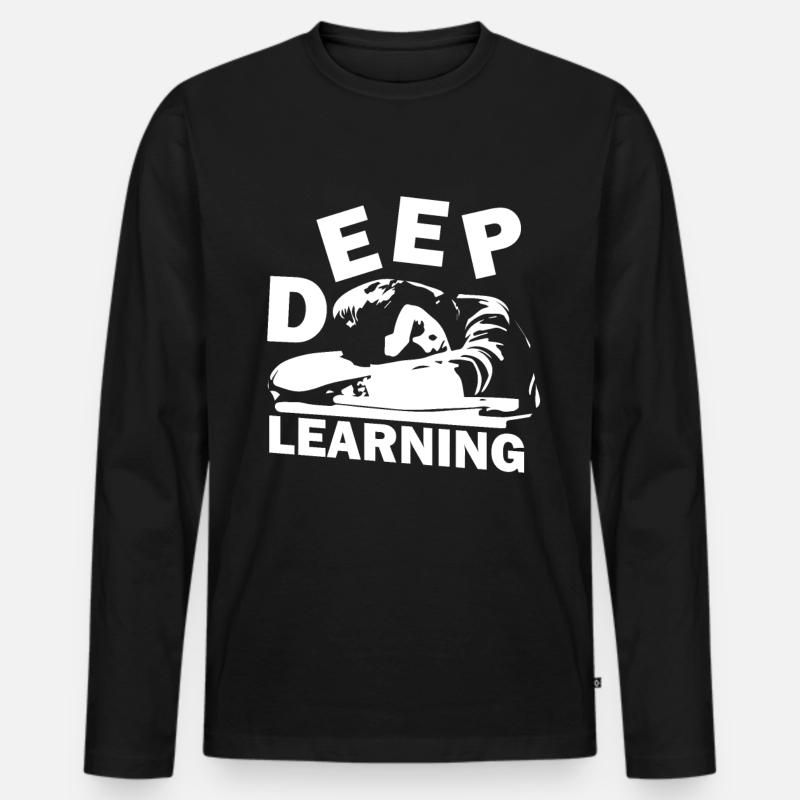 Deep Learning - Männer Premium Bio Langarmshirt - Schwarz