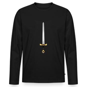 Épée de chevalier d'or - T-shirt manches longues Premium bio Homme - noir - Devant - Nico (187cm)