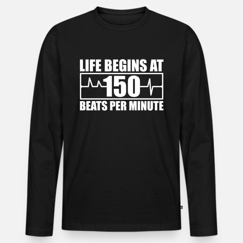Hardstyle 150 BPM - Männer Premium Bio Langarmshirt - Schwarz