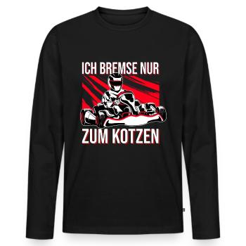 Kart Kartfahrer Kartsport GoKart - Männer Premium Bio Langarmshirt - Schwarz - Vorne - Nico (187cm)