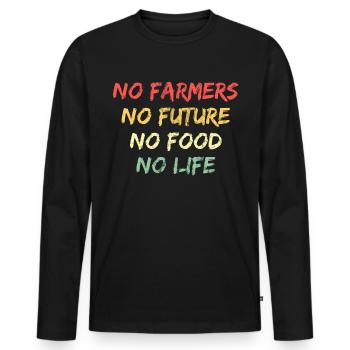 Landwirt Protest Bauern Demo - Männer Premium Bio Langarmshirt - Schwarz - Vorne - Nico (187cm)