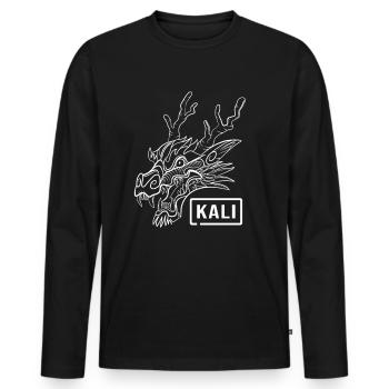 Kali Linux Computer Administrator Tux Dragon Head - Men's Premium Organic Long Sleeve Shirt - black - Front - Nico (187cm)