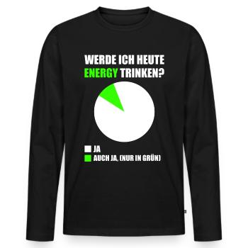 Energy Drink Energydrink Fokus Booster Spruch - Männer Premium Bio Langarmshirt - Schwarz - Vorne - Nico (187cm)