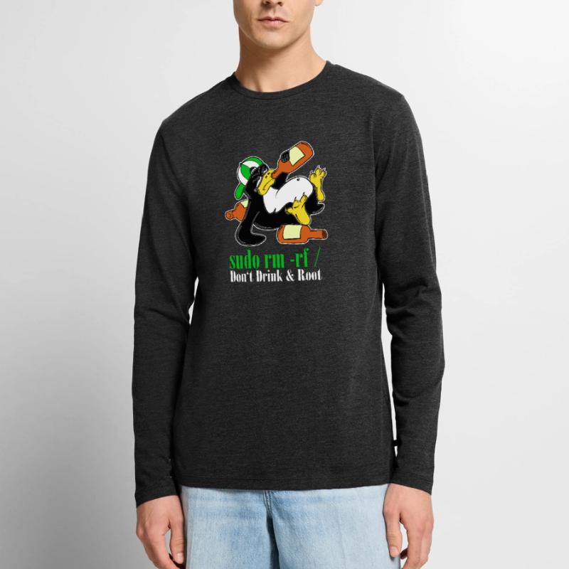 Linux Penguin Sudo Admin Funny Computer Science PC Nerd T-shirt manches longues Premium bio Homme