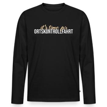 Its time for Ortskontrollfahrt OKF - Männer Premium Bio Langarmshirt - Schwarz - Vorne - Nico (187cm)