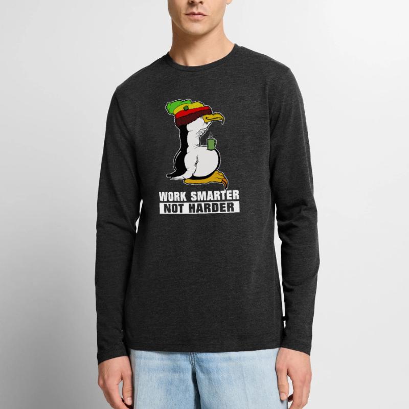 Linux penguin coffee break Rasta Informatik PC Nerd Men's Premium Organic Long Sleeve Shirt